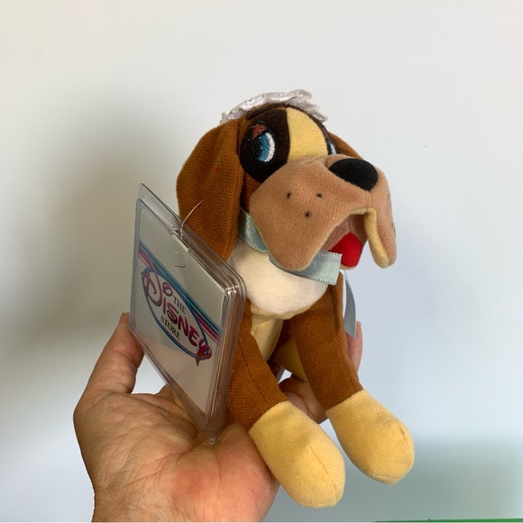 Vintage 💕Disney 2 Peter Pan Characters , Smee💚 & Nana 🐕 Mini Bean Bag  8” - Picture 6 of 12